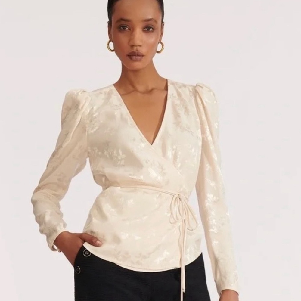 NWOT VERONICA BEARD Eden floral-jacquard wrap top